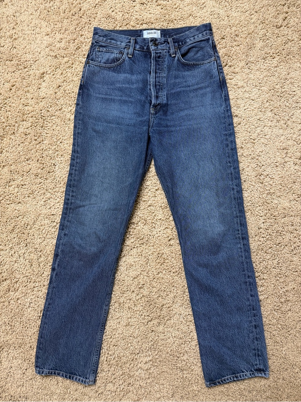 Agolde woman’s Straight-Leg Jeans in dark Blue